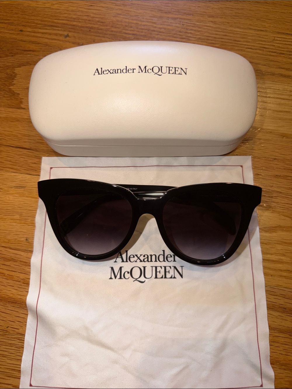 Alexander McQueen Black Cat-Eye Women's Sunglasses